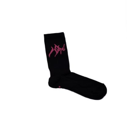 Picture of BLACK SOCKS WITH PINK  LOGO