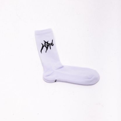 Picture of WHITE SOCKS WITH BLACK LOGO