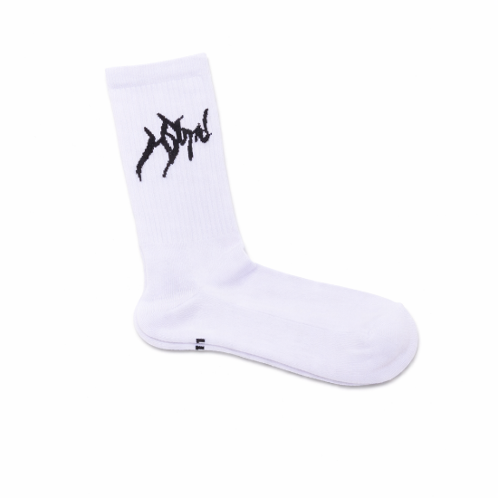 Picture of WHITE SOCKS WITH BLACK LOGO